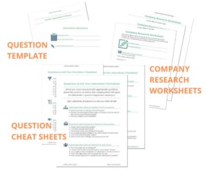 Question template, cheat sheet, and research worksheet.
